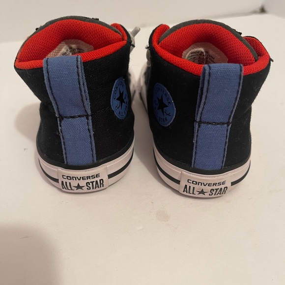 Converse Chuck Taylor All Star Mid Toddler Shoe Size 4 Navy Blue White Orange - Picture 7 of 9